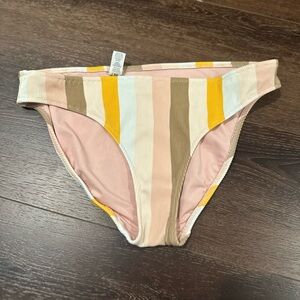 Aerie Striped Bikini Bottom - Pink, Yellow, Tan
